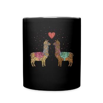 Lama Alpaca Alpaca Llamas Lovers - Full Colour Mug - black - Front