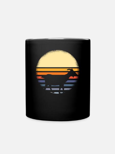 Retro Ziege Ziegenbock Ziegen - Tasse einfarbig - Schwarz