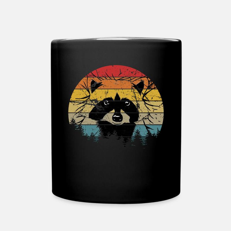 Waschbär Racoon Tier Geschenk Frettchen Marder - Tasse einfarbig - Schwarz