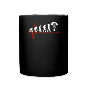 Paragliding Heartbeat - EVOLUTION OF PARAGLIDING - Full Colour Mug - black - Front