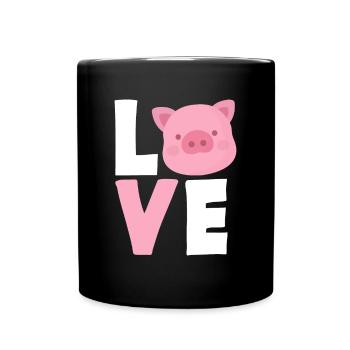 Schweine Schwein Schweine Geschenk - Tasse einfarbig - Schwarz - Vorne