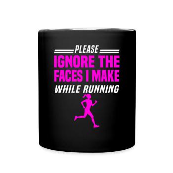 Coureurs de marathon en course semi-marathon - Mug uni - noir - Devant