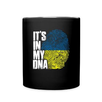 Ukrainian Flag Dna Fingerprint Ukraine - Full Colour Mug - black - Front