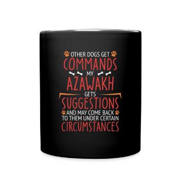 Azawakh Commands paw - Tasse einfarbig - Schwarz - Vorne
