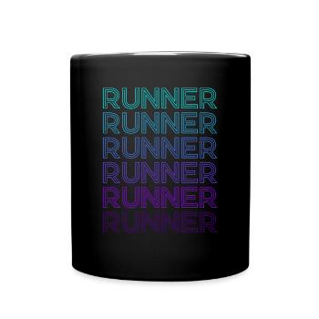 Läufer Marathon Laufen Retro - Tasse einfarbig - Schwarz - Vorne