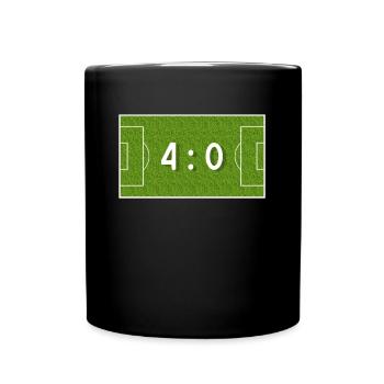 4 : 0 - 40 birthday 40 years of football - Full Colour Mug - black - Front