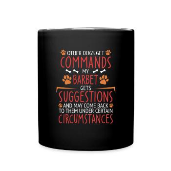 Barbet Commands Paw - Tasse einfarbig - Schwarz - Vorne