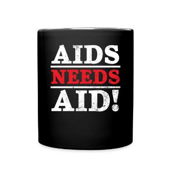 Aids braucht Hilfe HIV AIDS Awareness Red Ribbon - Tasse einfarbig - Schwarz - Vorne