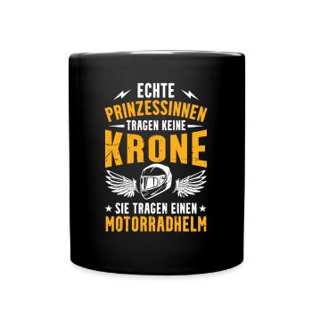 Cooles Biker Girl Motorrad Frauen Motorradfahrer - Tasse einfarbig - Schwarz - Vorne