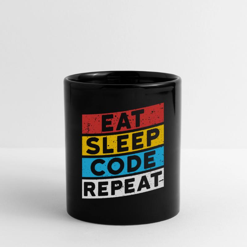 CODE CODER CODING Saying | EAT SLEEP CODE REPEAT Full Colour Mug