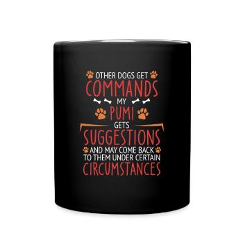 Pumi Commands Paw - Tasse einfarbig - Schwarz - Vorne