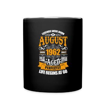 August 1962 60th birthday 60 years gift - Full Colour Mug - black - Front