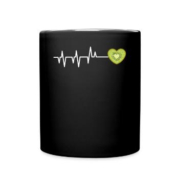 Kiwi heartbeat gift - Full Colour Mug - black - Front