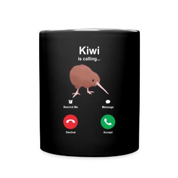 Kiwi vogel calling geschenk - Tasse einfarbig - Schwarz - Vorne