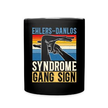 Ehlers-Danlos Syndrome Gang Sign EDS HSD - Full Colour Mug - black - Front