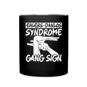 Ehlers-Danlos-Syndrom Bandenzeichen EDS HSD - Tasse einfarbig - Schwarz - Vorne
