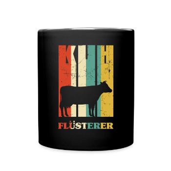 Kuh Flüsterer Kühe - Tasse einfarbig - Schwarz - Vorne
