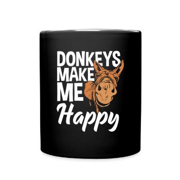 Funny donkey lover gift - Full Colour Mug - black - Front