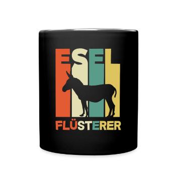 Esel Flüsterer Lustiges Esel Geschenk - Tasse einfarbig - Schwarz - Vorne