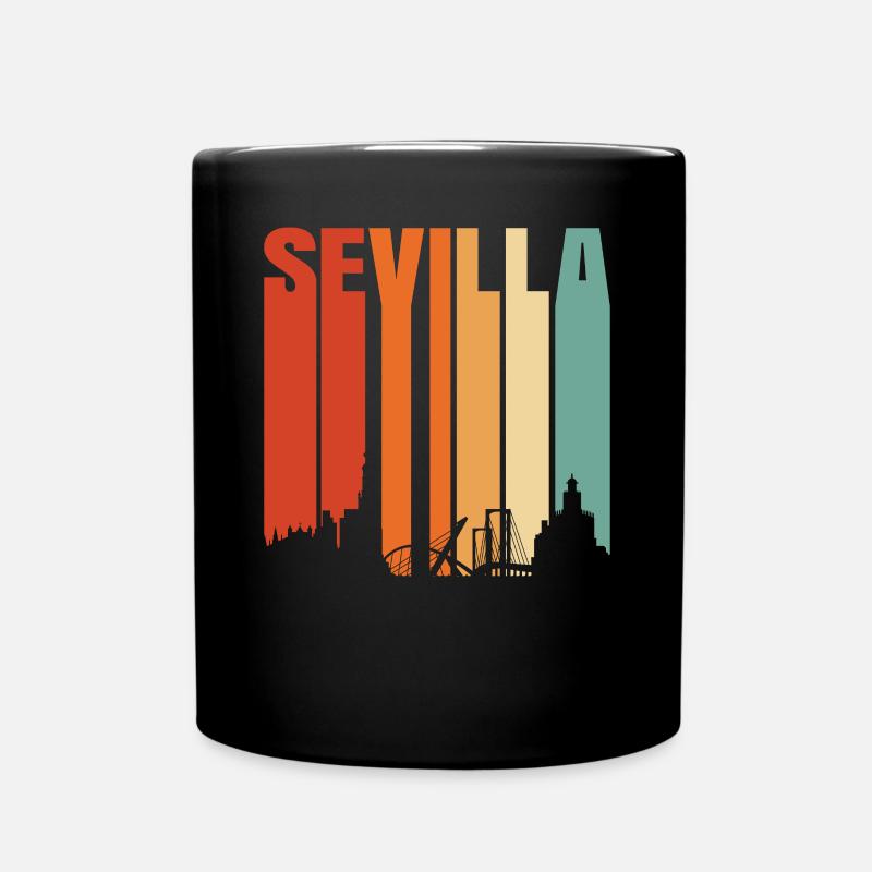 Spanische Städte Sevilla Geschenk - Tasse einfarbig - Schwarz