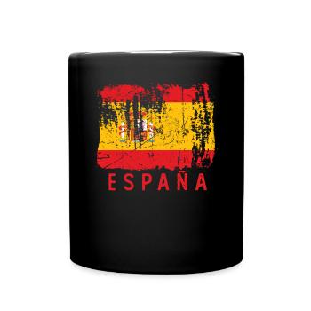 Espana espagne drapeau cadeau enraciné - Mug uni - noir - Devant