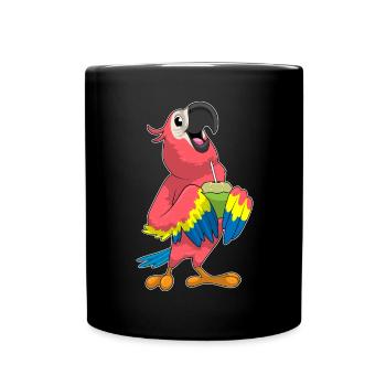 Papagei Kokosnuss  - Tasse einfarbig - Schwarz - Vorne