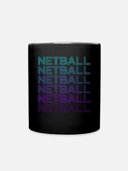 Netball Retro - Full Colour Mug - black