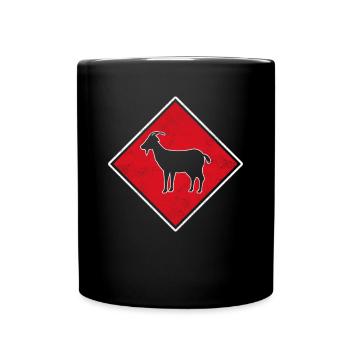 Ziege Logo - Tasse einfarbig - Schwarz - Vorne