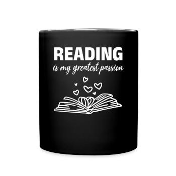 Reading Bookworm Books Reading is my biggest - Full Colour Mug - black - Front