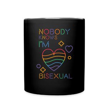 Niemand weiß, dass ich bisexuell bin LGBT Regenbog - Tasse einfarbig - Schwarz - Vorne