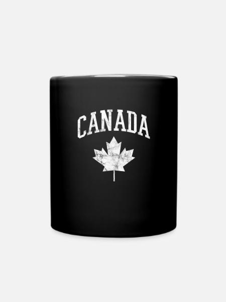 Kanada Ahornblatt Flagge Canada Vancouver Geschenk - Tasse einfarbig - Schwarz