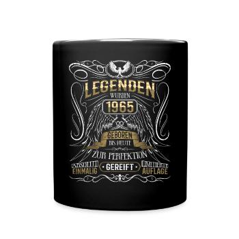 Jahrgang 1965 Legende Geburtsjahr 1965 Geschenk - Tasse einfarbig - Schwarz - Vorne