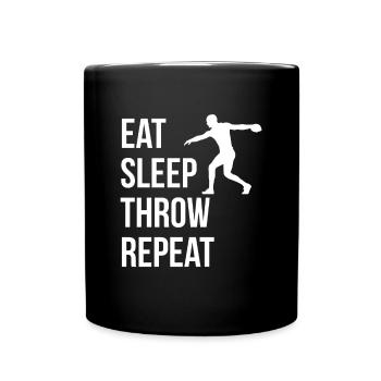 Manger Dormir Lancer Répéter Discus Wurf Chemise - Mug uni - noir - Devant