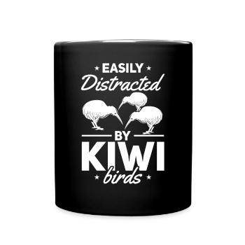 Slightly distracted by Kiwi Birds New Zealand Kiwi - Full Colour Mug - black - Front