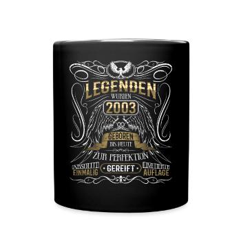 Jahrgang 2003 Legende Geburtsjahr 2003 Geschenk - Tasse einfarbig - Schwarz - Vorne