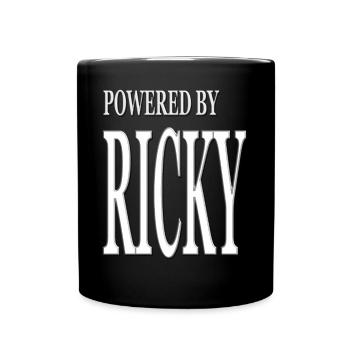 Ich heiße Ricky mein Name ist Ricky Geschenkidee - Tasse einfarbig - Schwarz - Vorne