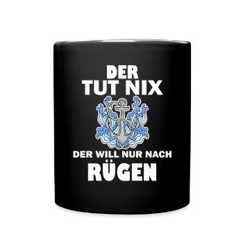 Rügen Urlaub - Tasse einfarbig - Schwarz - Vorne