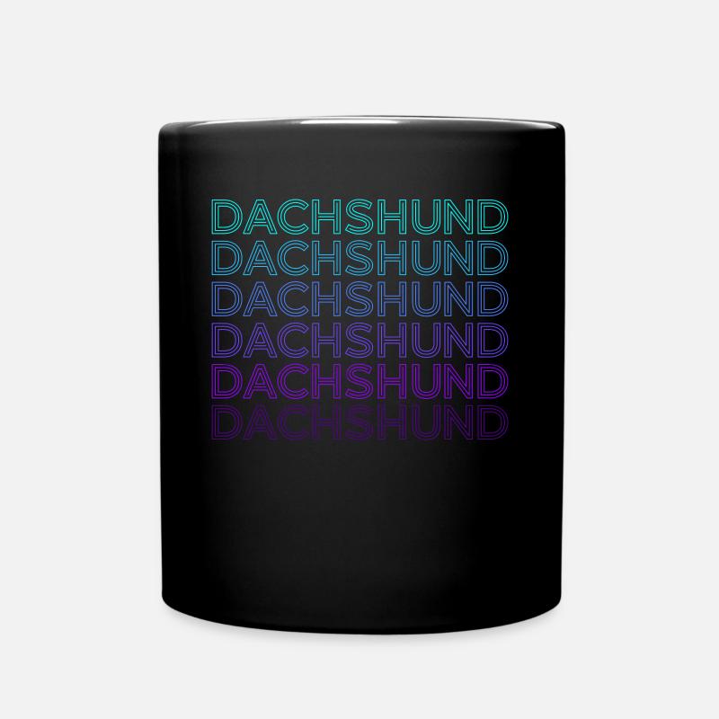 Dackel Retro - Tasse einfarbig - Schwarz
