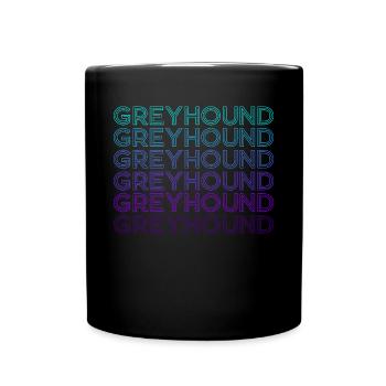 Greyhound Retro - Full Colour Mug - black - Front