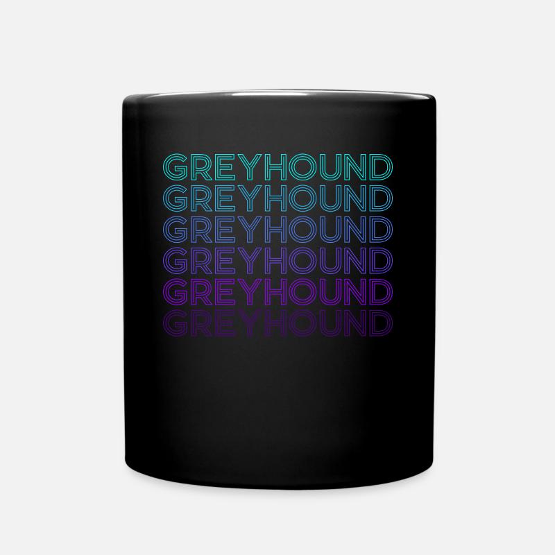 Windhund Retro - Tasse einfarbig - Schwarz