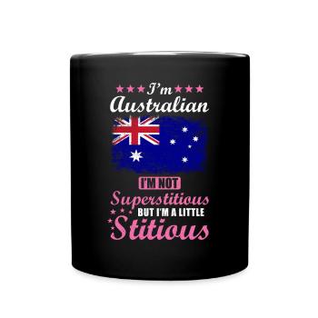 Australian Gift Funny Saying Australia - Full Colour Mug - black - Front