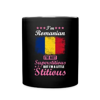 Romanian Gift funny saying Romania - Full Colour Mug - black - Front