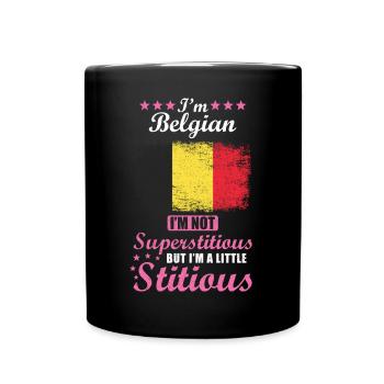 Belgian gift funny saying Belgium - Full Colour Mug - black - Front