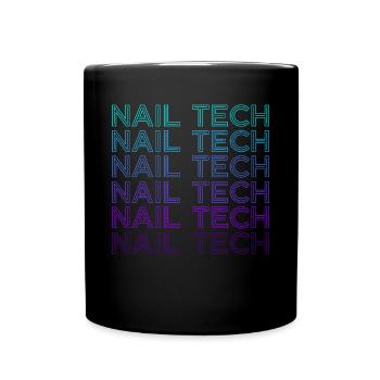 Nail Tech Kosmetikerin Nail Technician Retro - Tasse einfarbig - Schwarz - Vorne