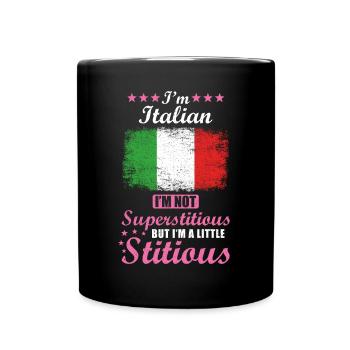 Italian Gift funny saying Italy - Full Colour Mug - black - Front