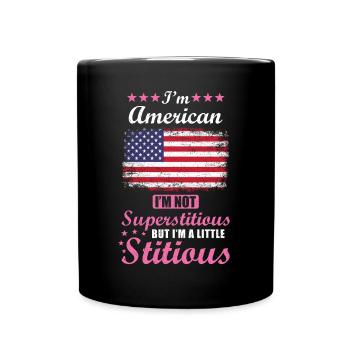 American Gift Funny Saying USA - Full Colour Mug - black - Front