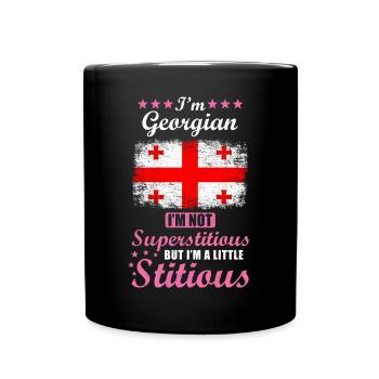 Georgian Woman Superstitious Stitious - Full Colour Mug - black - Front