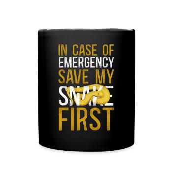 Snake Serpent In Case Of Emergency - Full Colour Mug - black - Front