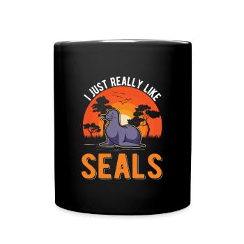 J’aime vraiment Seal Sea Lion Seal - Mug uni - noir - Devant