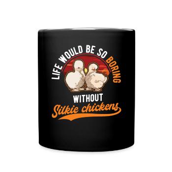 Silk Chicken Gift Silke Chicken - Full Colour Mug - black - Front